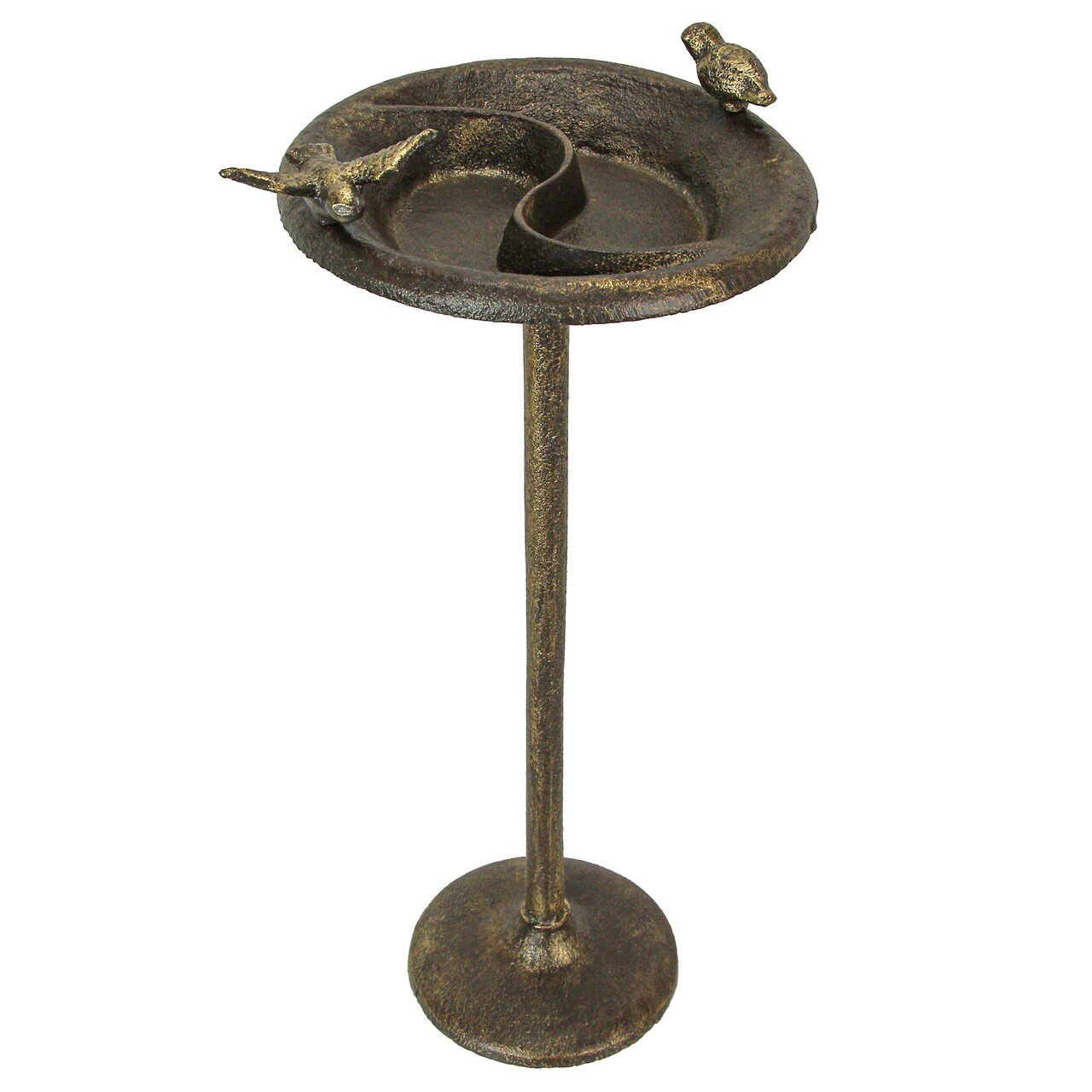 Rustic Cast Iron Aged Finish Bird Bath Feeder Pedestal Home Garden Decor 20 Inch
